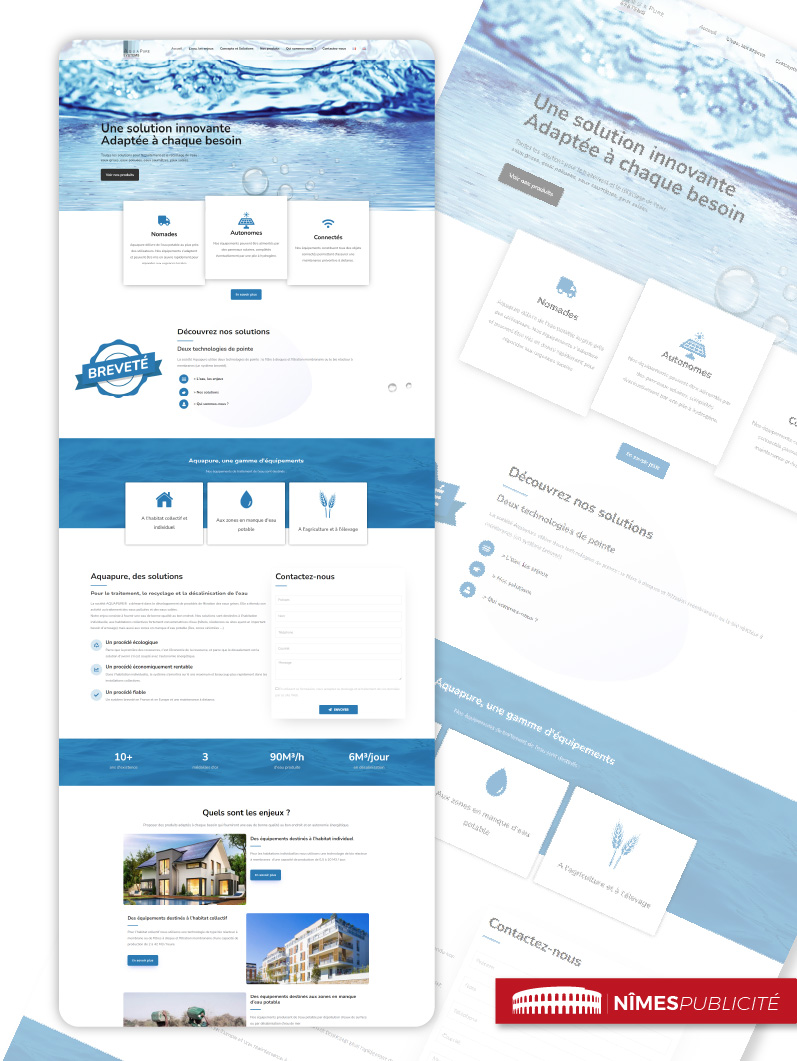 Site internet pour une entreprise de filtration d'eau - Aquapure Systems